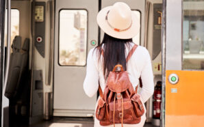 a woman traveling