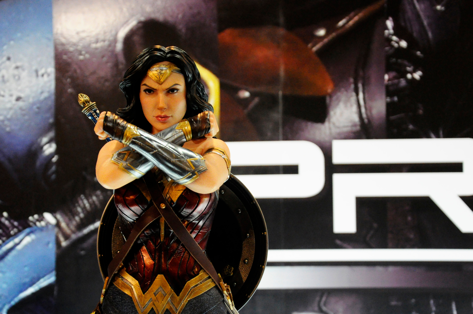 Wonder Woman in battle stance