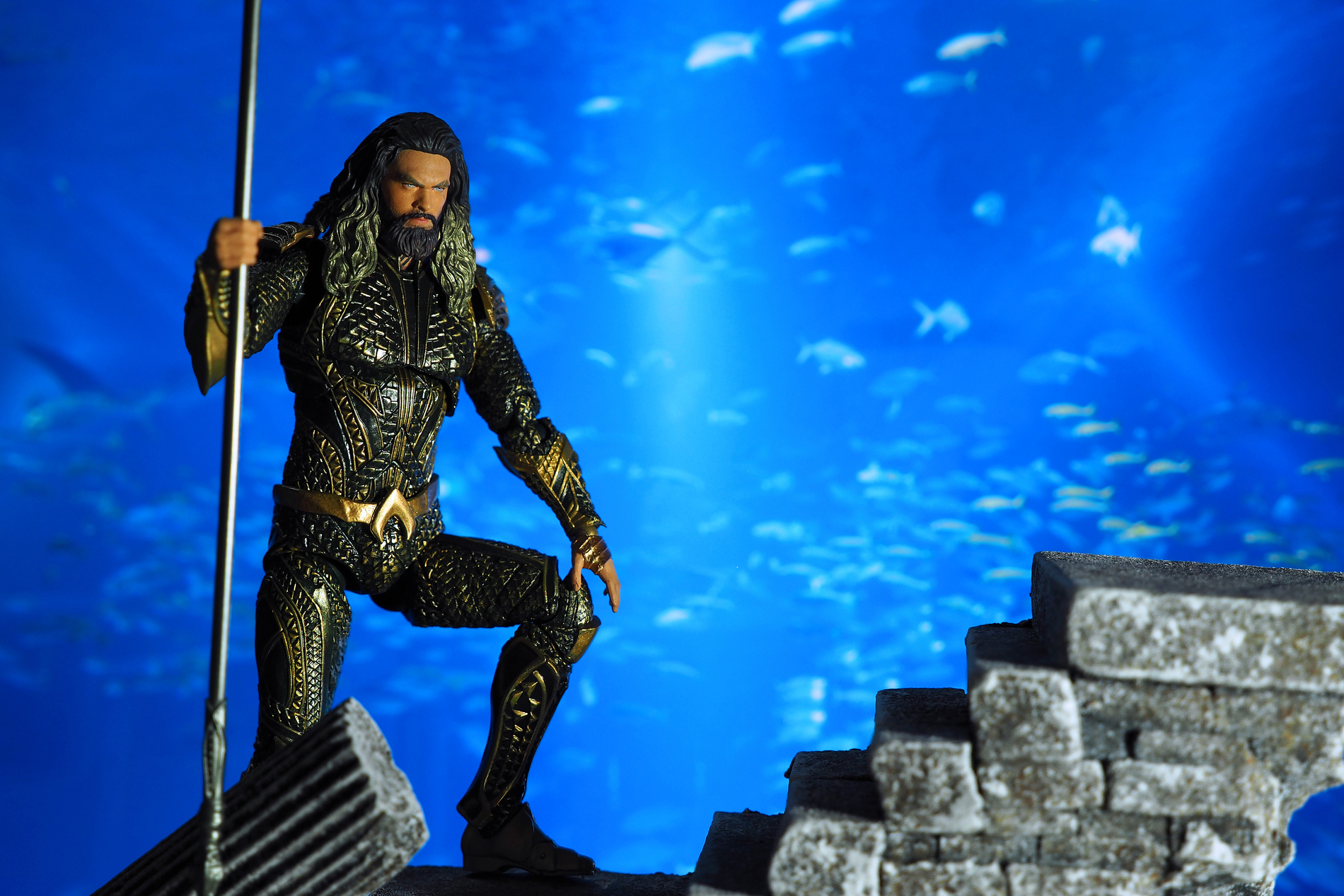 Aquaman wielding his trident