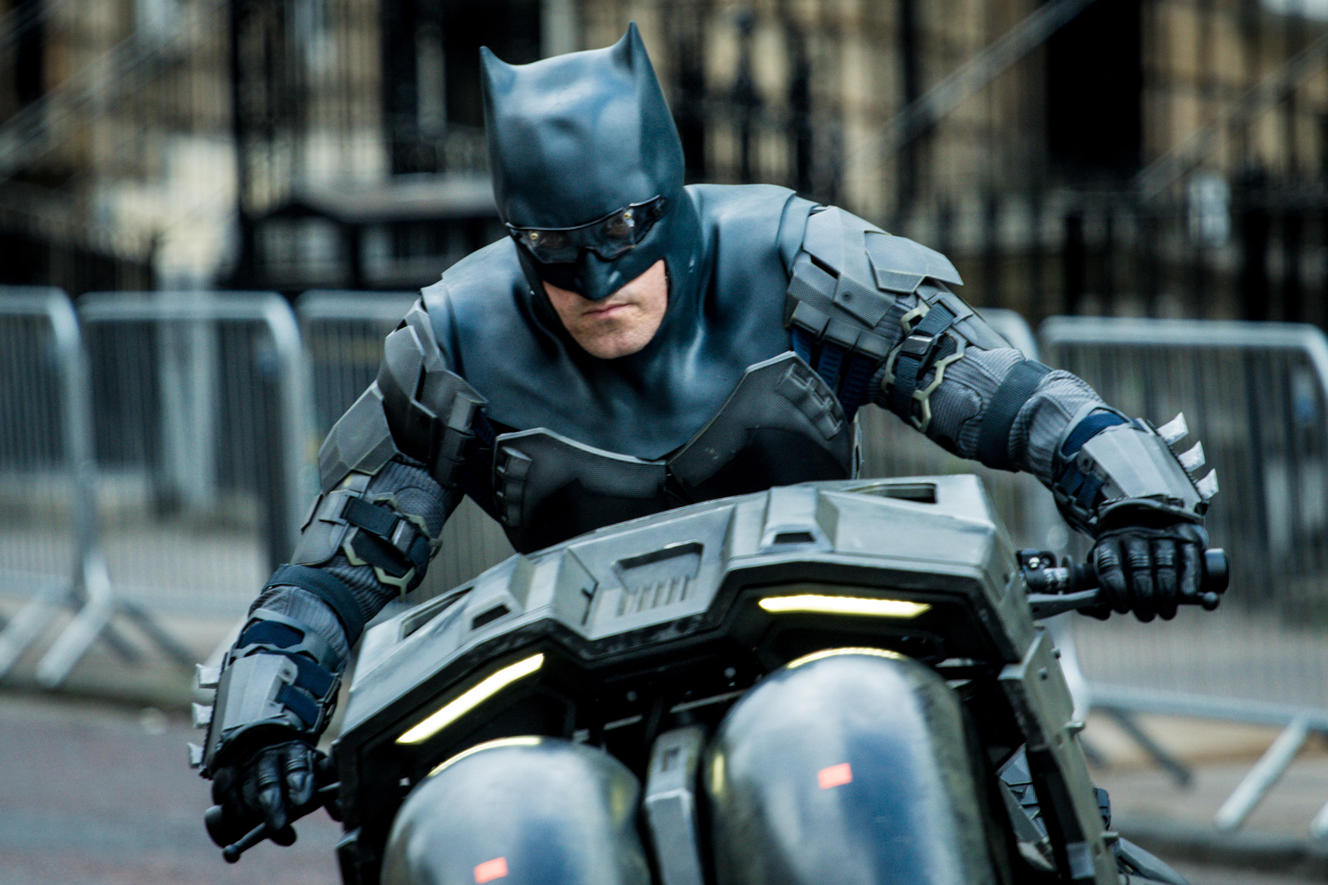 Batman standing heroically